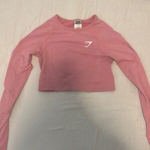 Gym Shark Women's Pink Long Sleeve Crop Top